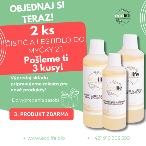 EcoLIFE Čistiaci prostriedok do umývačky riadu s leštidlom 2+1